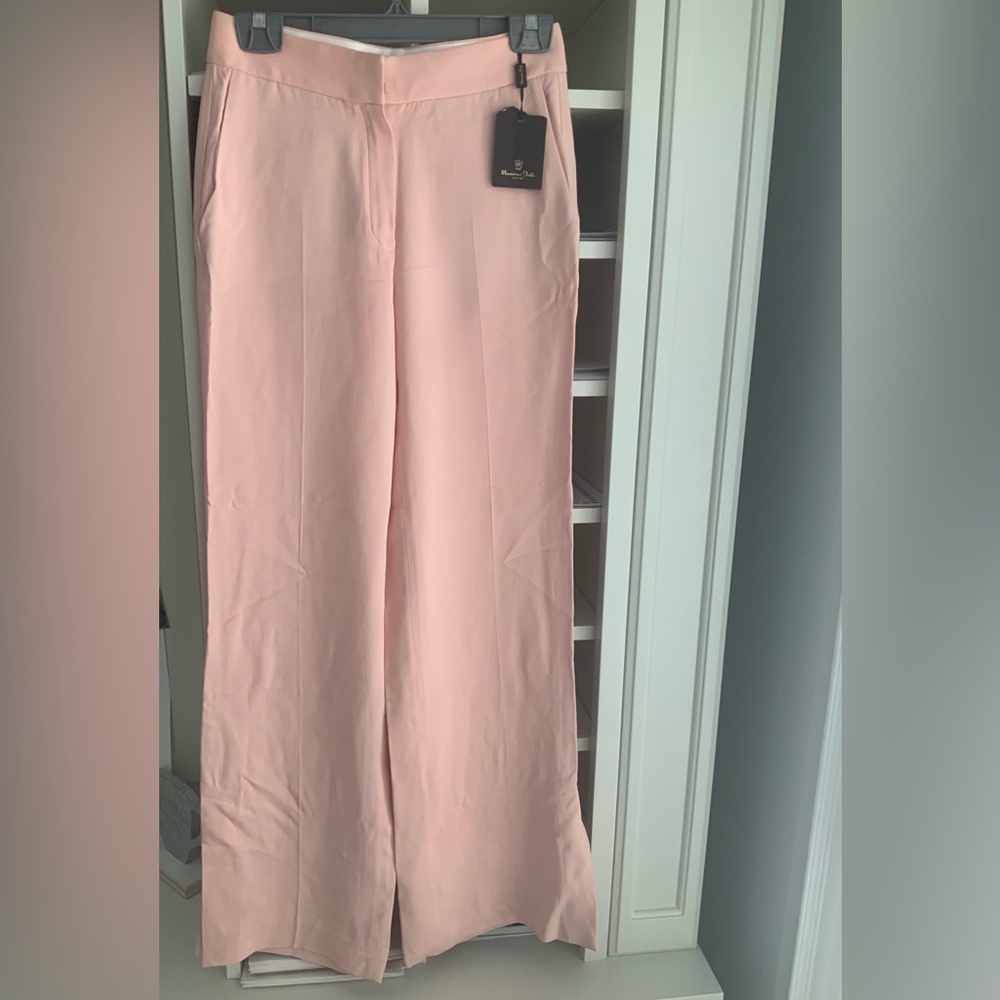 MASSIMO DUTTI Pink Split Hem Dress Pants Trousers Women’s Size 4 BRAND NEW